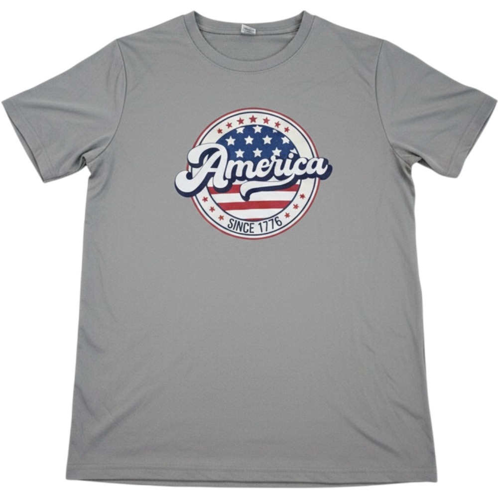 Armored Sportswear America 1776 Graphic Tee Mens Large Grey Excellent Athletic